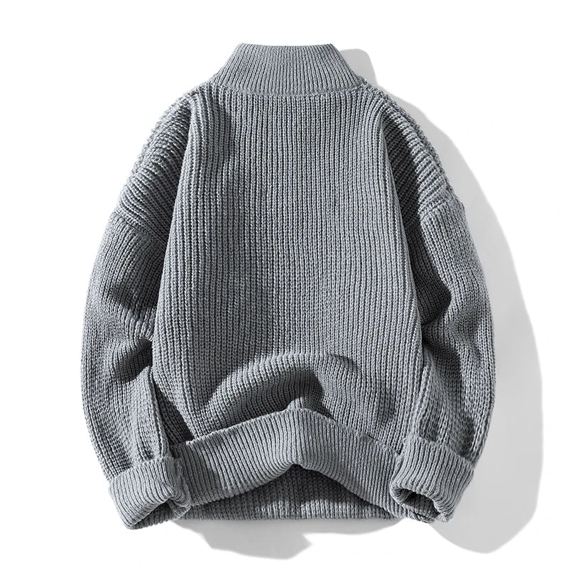 Half Zip Sweater Solid Color 2025 Autumn Winter Men's Women's New Long Sleeved T-shirt Sweatshirt Turtleneck Knitted Sweater