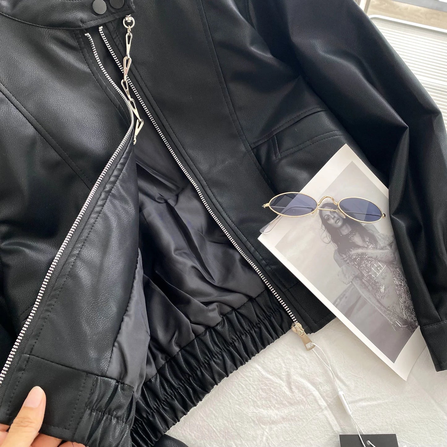 Loose Zipper 2025 Casaco Pu Leather Long Sleeve Chaquetas De Mujer Autumn New Jacket Jaqueta Feminina Moda Woman Jackets