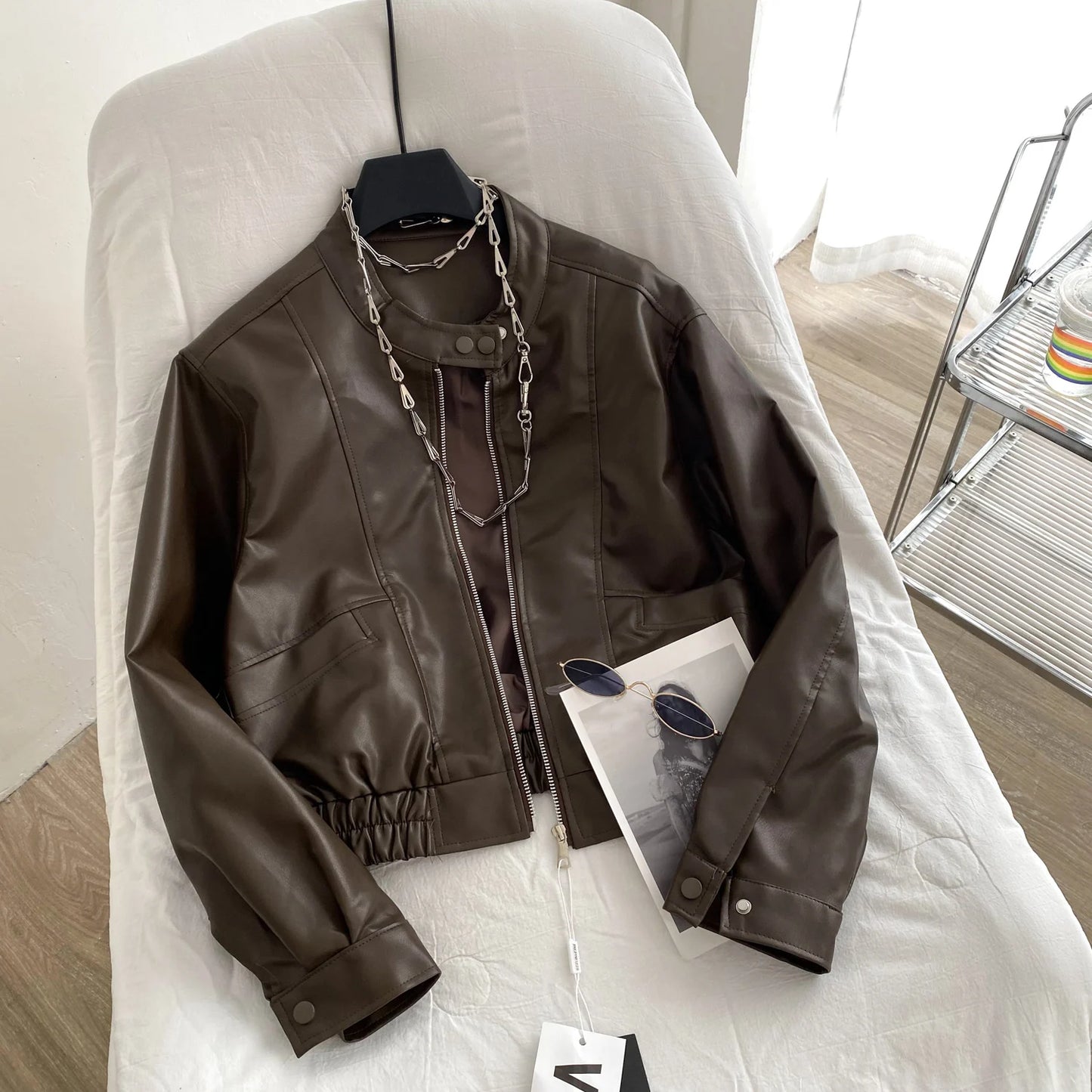 Loose Zipper 2025 Casaco Pu Leather Long Sleeve Chaquetas De Mujer Autumn New Jacket Jaqueta Feminina Moda Woman Jackets
