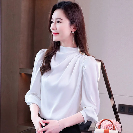Long Sleeve Blouse Women Blusas Mujer De Moda 2024 Stand Collar Blouse Shirt Tops Women Blouses Femme Shirts Blusa Feminina G36