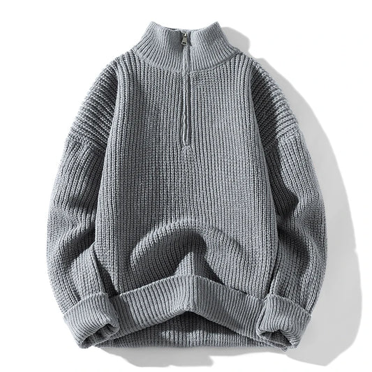 Half Zip Sweater Solid Color 2025 Autumn Winter Men's Women's New Long Sleeved T-shirt Sweatshirt Turtleneck Knitted Sweater