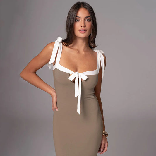 2025 Ins Style Autumn Fashion New Sleeveless Strap Long Dress, Sexy Temperament Suspender Slim Dre Traf Moda Feminina