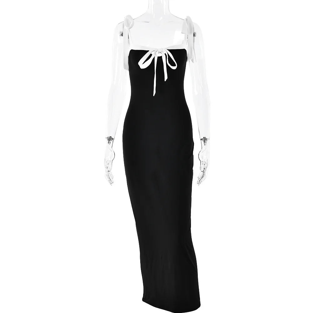 2025 Ins Style Autumn Fashion New Sleeveless Strap Long Dress, Sexy Temperament Suspender Slim Dre Traf Moda Feminina