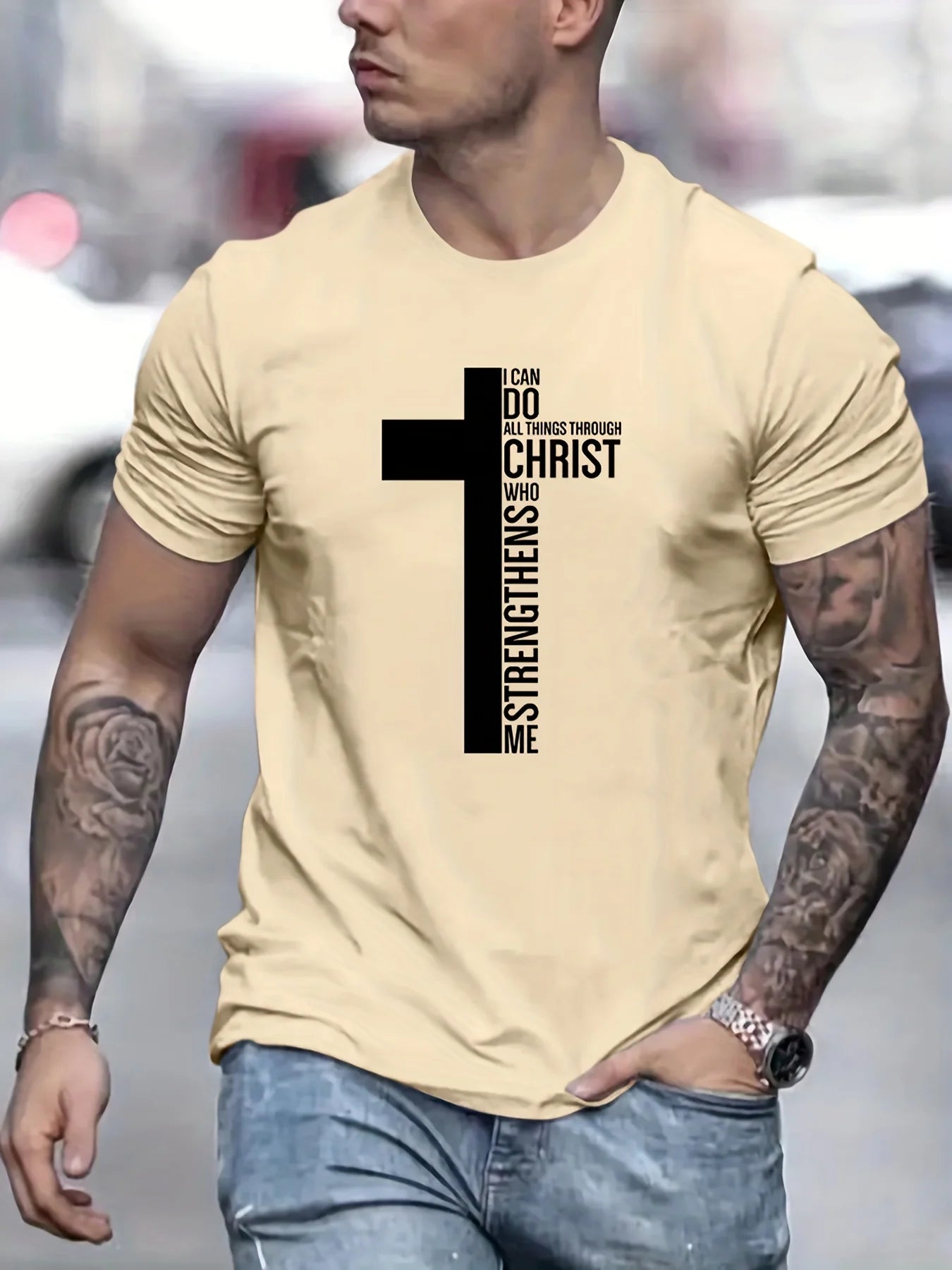 Verão masculino 100% algodão moda cruz gráfico impresso solto grande casual em torno do pescoço manga curta camiseta