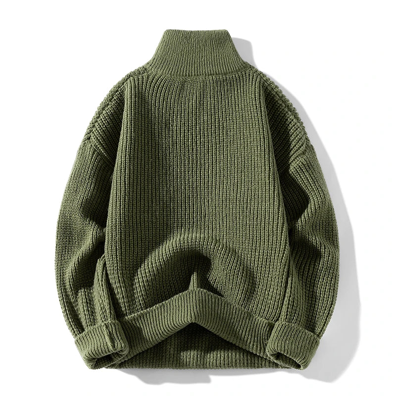 Half Zip Sweater Solid Color 2025 Autumn Winter Men's Women's New Long Sleeved T-shirt Sweatshirt Turtleneck Knitted Sweater