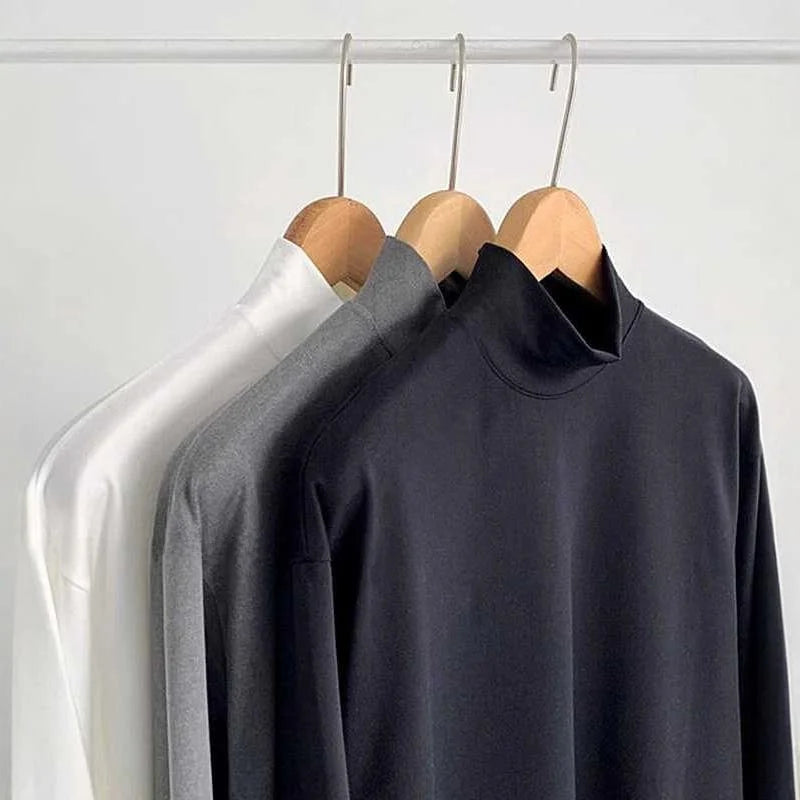 Warm Thermal Long Sve T-irt Men's Outdoor Wear Dervo f High Collar Base Layer irt Youth Faion Winter Season