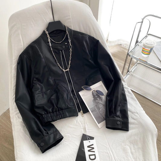 Loose Zipper 2025 Casaco Pu Leather Long Sleeve Chaquetas De Mujer Autumn New Jacket Jaqueta Feminina Moda Woman Jackets